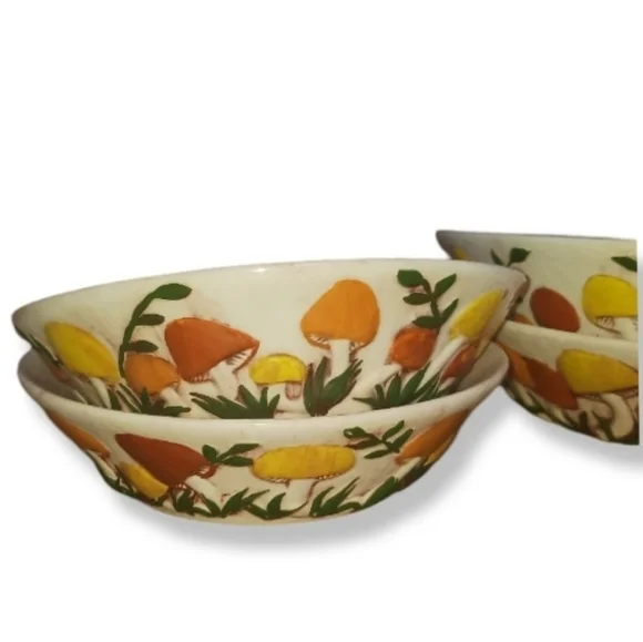 5pc Arnels Mushroom 10.5” Dinner Plates Handmade Ceramic Pottery Cottage Core - Picture 8 of 11